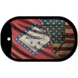 Arkansas/American Flag Novelty Metal Dog Tag Necklace DT-12383