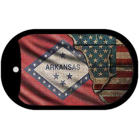 Arkansas/American Flag Novelty Metal Dog Tag Necklace DT-12383