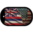 Hawaii/American Flag Novelty Metal Dog Tag Necklace DT-12390