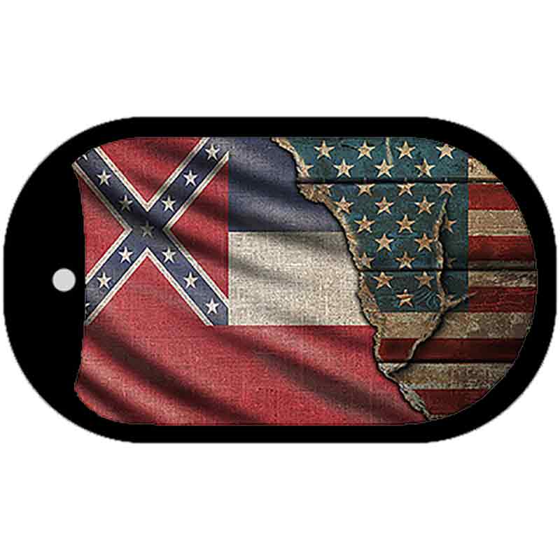 Mississippi/American Flag Novelty Metal Dog Tag Necklace DT-12403