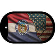 Missouri/American Flag Novelty Metal Dog Tag Necklace DT-12404