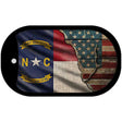 North Carolina/American Flag Novelty Metal Dog Tag Necklace DT-12412