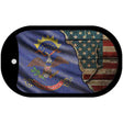 North Dakota/American Flag Novelty Metal Dog Tag Necklace DT-12413