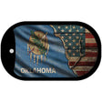 Oklahoma/American Flag Novelty Metal Dog Tag Necklace DT-12415