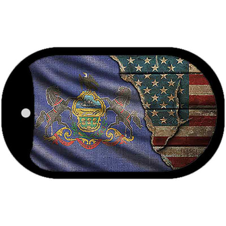 Pennsylvania/American Flag Novelty Metal Dog Tag Necklace DT-12417