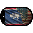 Wyoming/American Flag Novelty Metal Dog Tag Necklace DT-12429