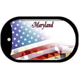 Maryland with American Flag Novelty Metal Dog Tag Necklace DT-12434