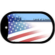 Illinois with American Flag Novelty Metal Dog Tag Necklace DT-12435