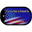 Pennsylvania with American Flag Novelty Metal Dog Tag Necklace DT-12448