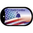 South Carolina with American Flag Novelty Metal Dog Tag Necklace DT-12452