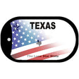 Texas with American Flag Novelty Metal Dog Tag Necklace DT-12453