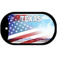 Texas with American Flag Novelty Metal Dog Tag Necklace DT-12454