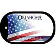 Oklahoma with American Flag Novelty Metal Dog Tag Necklace DT-12455