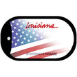 Louisiana with American Flag Novelty Metal Dog Tag Necklace DT-12458