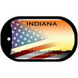 Indiana with American Flag Novelty Metal Dog Tag Necklace DT-12460