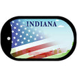 Indiana with American Flag Novelty Metal Dog Tag Necklace DT-12461