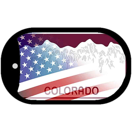 Colorado with American Flag Novelty Metal Dog Tag Necklace DT-12462