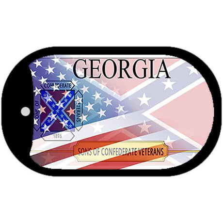 Georgia with American Flag Novelty Metal Dog Tag Necklace DT-12466