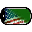 Washington with American Flag Novelty Metal Dog Tag Necklace DT-12472