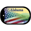 Alabama with American Flag Novelty Metal Dog Tag Necklace DT-12475