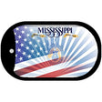 Mississippi with American Flag Novelty Metal Dog Tag Necklace DT-12476