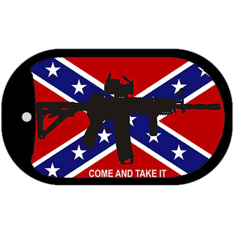 Come and Take It Confederate Flag Novelty Metal Dog Tag Necklace DT-12490