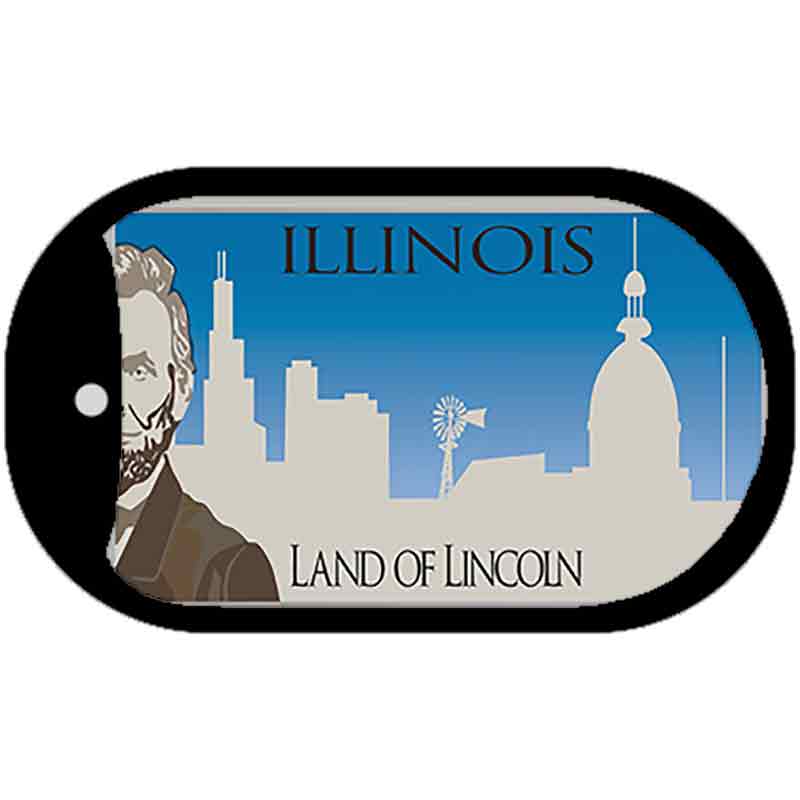 Illinois Blank Novelty Metal Dog Tag Necklace DT-12500