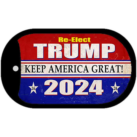 Re-Elect Trump 2024 Novelty Metal Dog Tag Necklace DT-12515