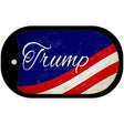 Trump on Waving Flag Novelty Metal Dog Tag Necklace DT-12527