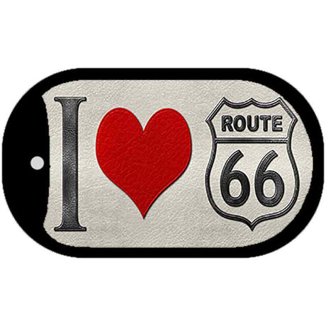 I Love Route 66 Novelty Metal Dog Tag Necklace DT-1253