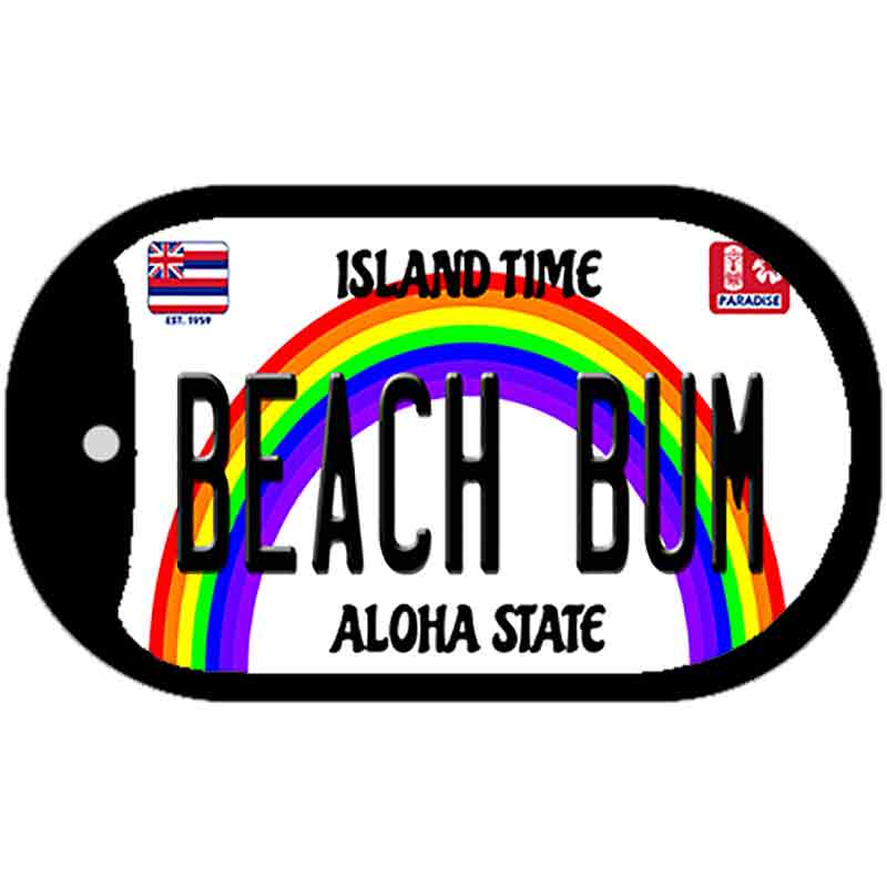 Beach Bum Novelty Metal Dog Tag Necklace DT-12555