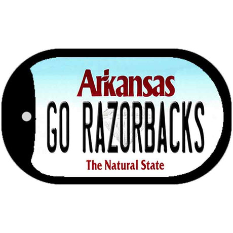 Go Razorbacks Novelty Metal Dog Tag Necklace DT-12644