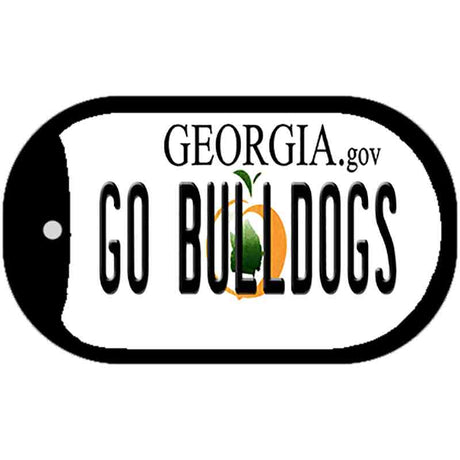 Go Bulldogs Novelty Metal Dog Tag Necklace DT-12727