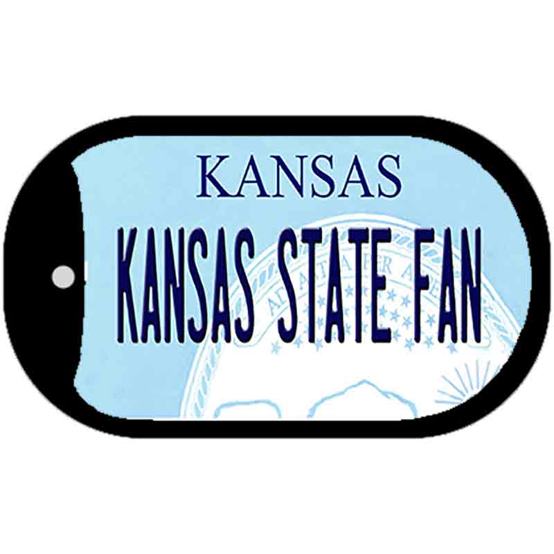 Kansas State Fan Novelty Metal Dog Tag Necklace DT-12781