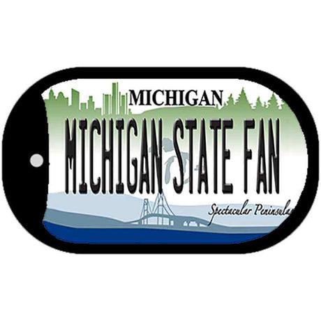 Michigan State Fan Novelty Metal Dog Tag Necklace DT-12836