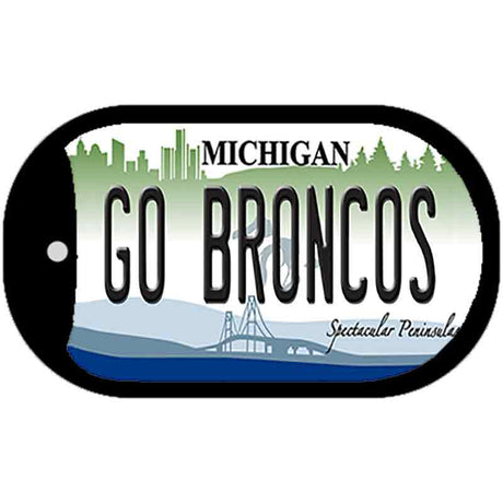 Go Broncos Novelty Metal Dog Tag Necklace DT-12843