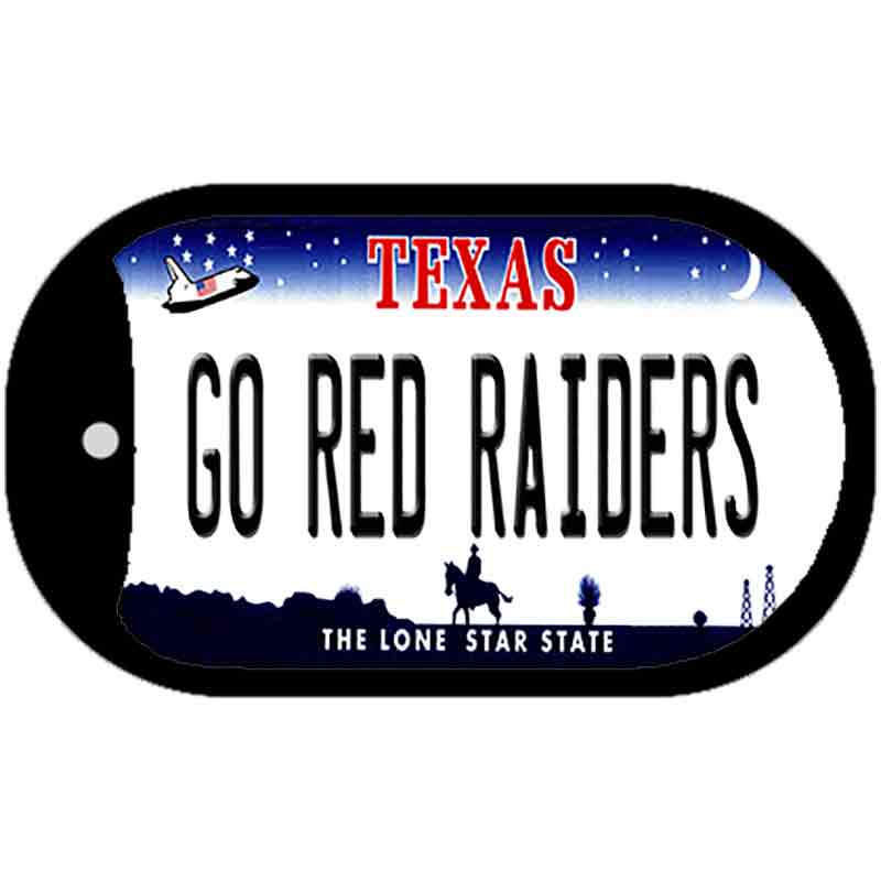 Go Red Raiders Novelty Metal Dog Tag Necklace DT-13059