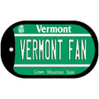 Vermont Fan Novelty Metal Dog Tag Necklace DT-13075