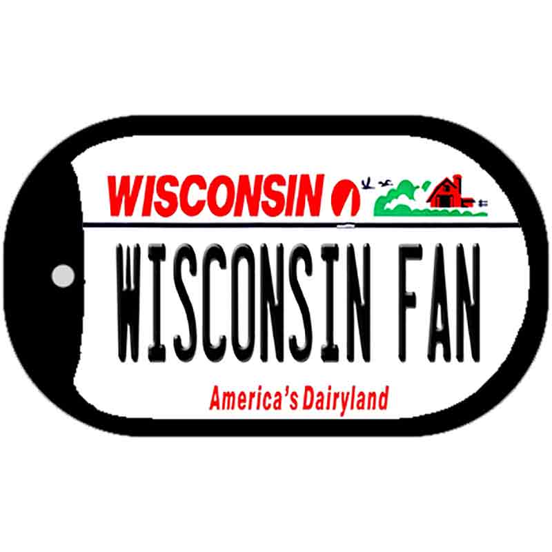 Wisconsin Fan Novelty Metal Dog Tag Necklace DT-13121