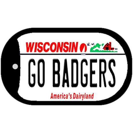 Go Badgers Novelty Metal Dog Tag Necklace DT-13123