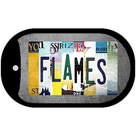 Flames Strip Art Novelty Metal Dog Tag Necklace DT-13257