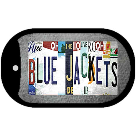 Blue Jackets Strip Art Novelty Metal Dog Tag Necklace DT-13260