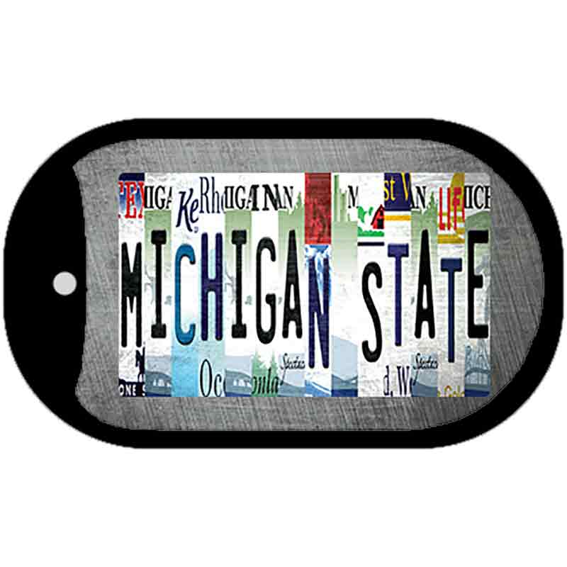 Michigan State Strip Art Novelty Metal Dog Tag Necklace DT-13288