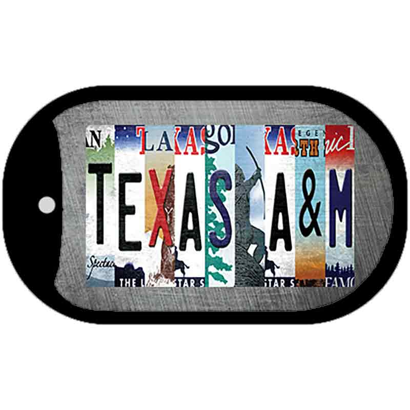 Texas A&M Strip Art Novelty Metal Dog Tag Necklace DT-13299