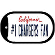 Number 1 Chargers Fan Novelty Metal Dog Tag Necklace DT-13324