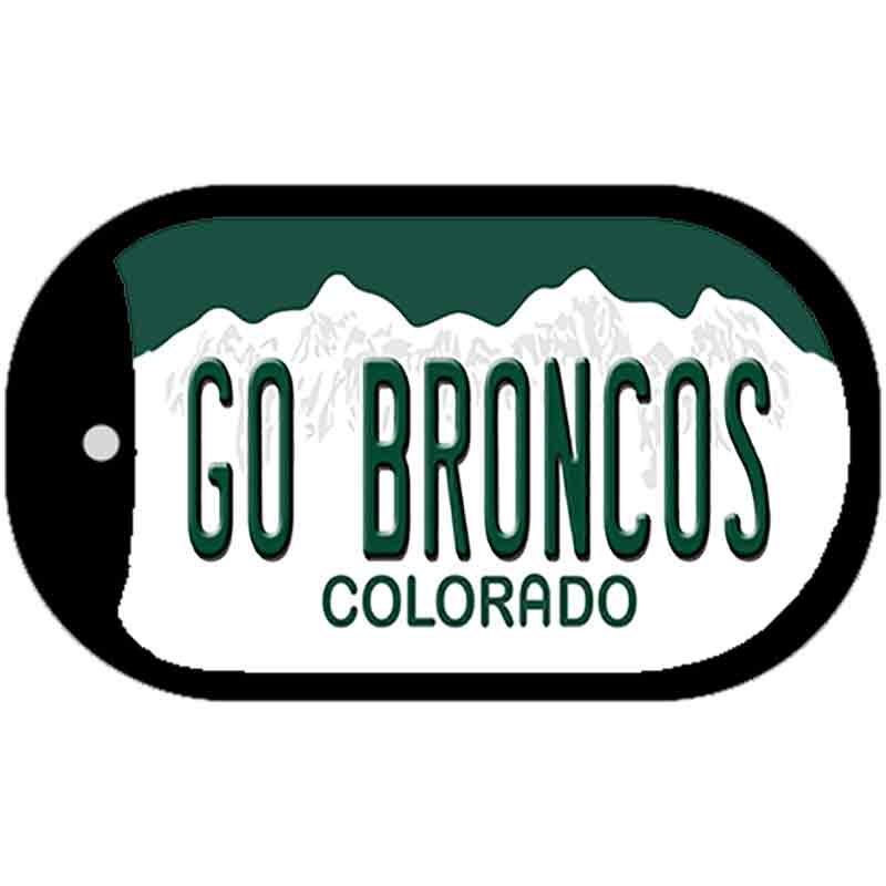 Go Broncos Novelty Metal Dog Tag Necklace DT-13353