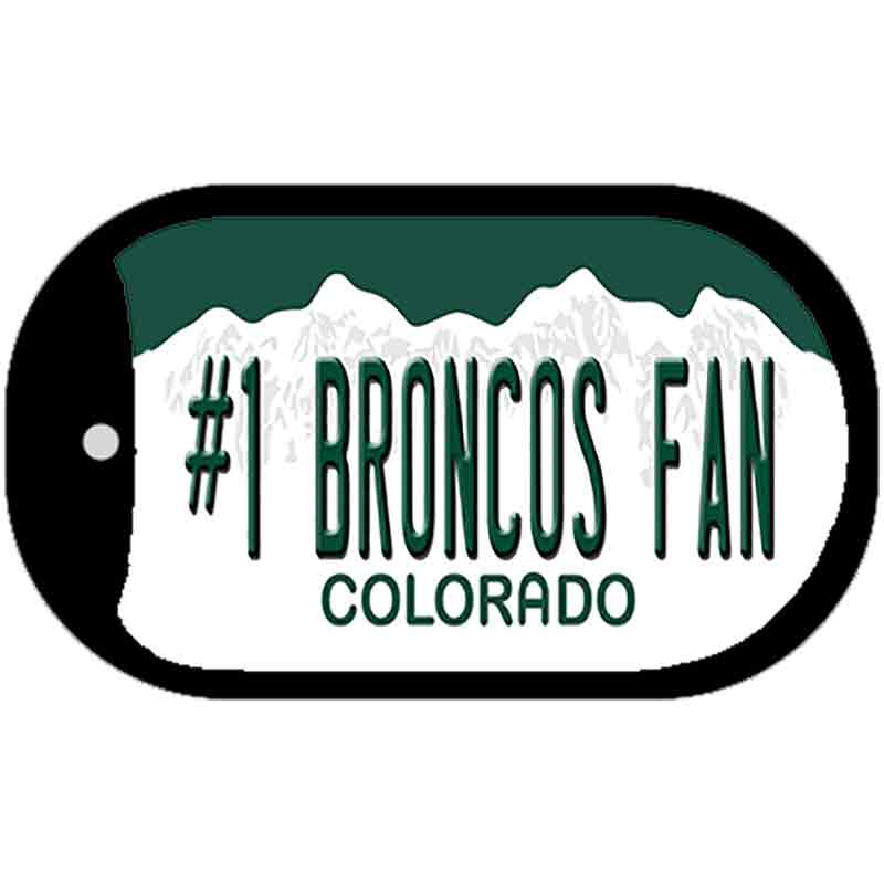 Number 1 Broncos Fan Novelty Metal Dog Tag Necklace DT-13354