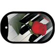 Piano Keys Red Rose Novelty Metal Dog Tag Necklace DT-1335