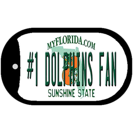 Number 1 Dolphins Fan Novelty Metal Dog Tag Necklace DT-13364