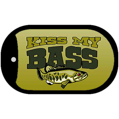 Kiss My Bass Novelty Metal Dog Tag Necklace DT-1336